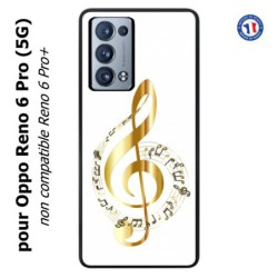 Coque pour Oppo Reno 6 Pro (5G) clé de sol - solfège musique - musicien