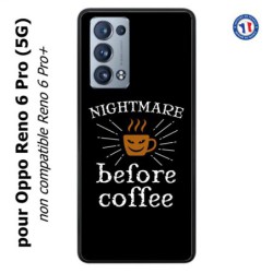 Coque pour Oppo Reno 6 Pro (5G) Nightmare before Coffee - coque café