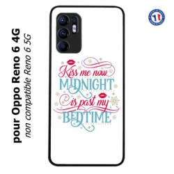Coque pour Oppo Reno 6 4G Kiss me now Midnight is past my Bedtime amour embrasse-moi