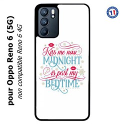 Coque pour Oppo Reno 6 (5G) Kiss me now Midnight is past my Bedtime amour embrasse-moi