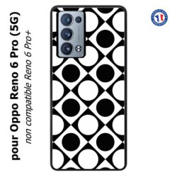 Coque pour Oppo Reno 6 Pro (5G) motif géométrique pattern noir et blanc - ronds et carrés