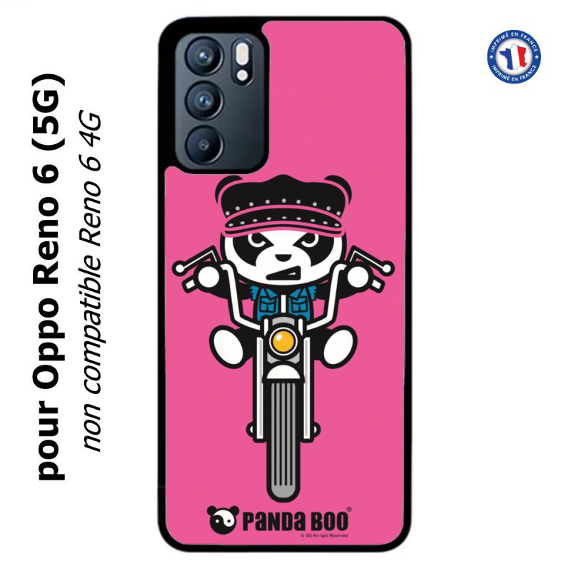 Coque pour Oppo Reno 6 (5G) PANDA BOO© Moto Biker - coque humour