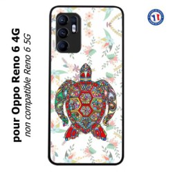 Coque pour Oppo Reno 6 4G Tortue art floral