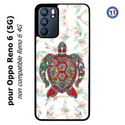 Coque pour Oppo Reno 6 (5G) Tortue art floral