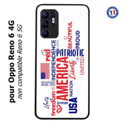 Coque pour Oppo Reno 6 4G USA lovers - drapeau USA - patriot