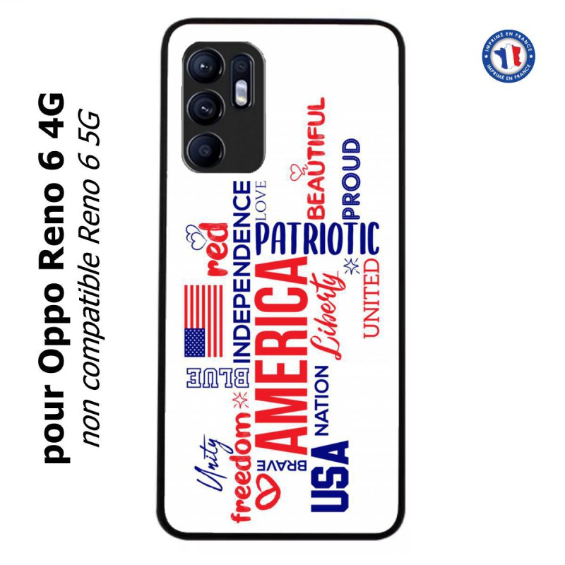 Coque pour Oppo Reno 6 4G USA lovers - drapeau USA - patriot