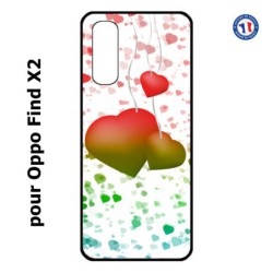 Coque pour Oppo Find X2 fond coeur amour love
