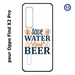 Coque pour Oppo Find X2 PRO Save Water Drink Beer Humour Bière