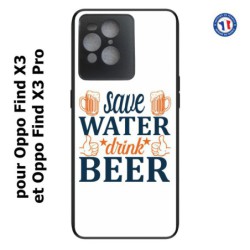 Coque pour Oppo Find X3 et Find X3 Pro Save Water Drink Beer Humour Bière