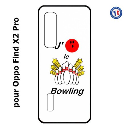 Coque pour Oppo Find X2 PRO J'aime le Bowling