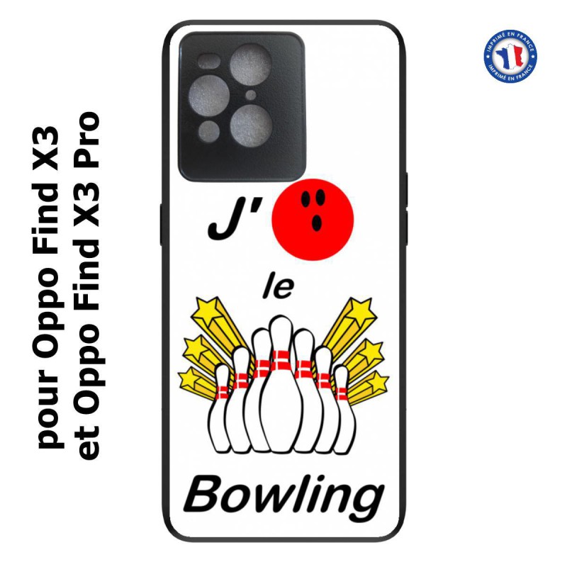 Coque pour Oppo Find X3 et Find X3 Pro J'aime le Bowling