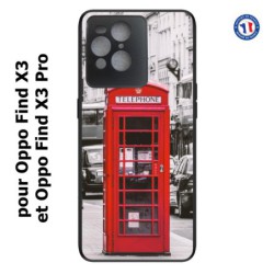Coque pour Oppo Find X3 et Find X3 Pro Cabine téléphone Londres - Cabine rouge London