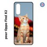 Coque pour Oppo Find X2 Adorable chat - chat robe cannelle