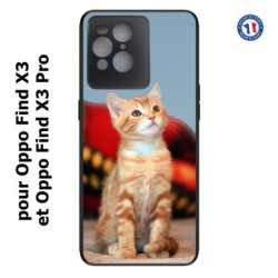 Coque pour Oppo Find X3 et Find X3 Pro Adorable chat - chat robe cannelle