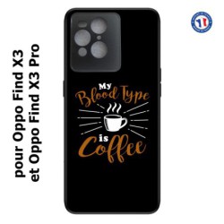Coque pour Oppo Find X3 et Find X3 Pro My Blood Type is Coffee - coque café