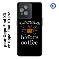Coque pour Oppo Find X3 et Find X3 Pro Nightmare before Coffee - coque café