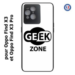 Coque pour Oppo Find X3 et Find X3 Pro Logo Geek Zone noir & blanc