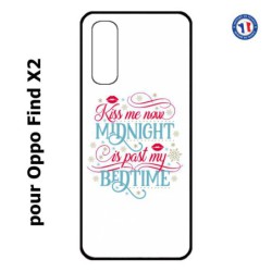 Coque pour Oppo Find X2 Kiss me now Midnight is past my Bedtime amour embrasse-moi