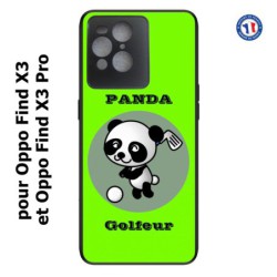 Coque pour Oppo Find X3 et Find X3 Pro Panda golfeur - sport golf - panda mignon