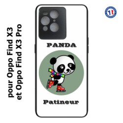 Coque pour Oppo Find X3 et Find X3 Pro Panda patineur patineuse - sport patinage
