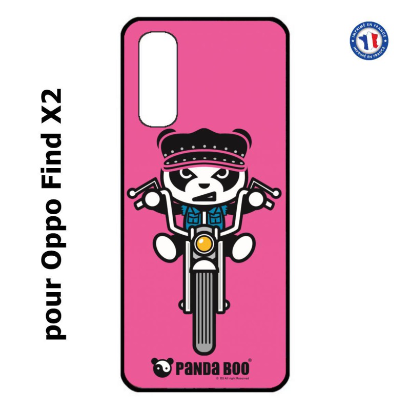 Coque pour Oppo Find X2 PANDA BOO© Moto Biker - coque humour