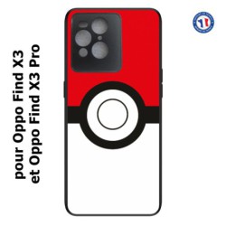 Coque pour Oppo Find X3 et Find X3 Pro rond noir sur fond rouge et blanc
