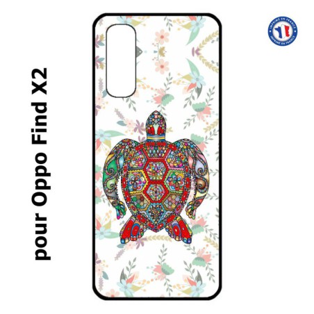 Coque pour Oppo Find X2 Tortue art floral