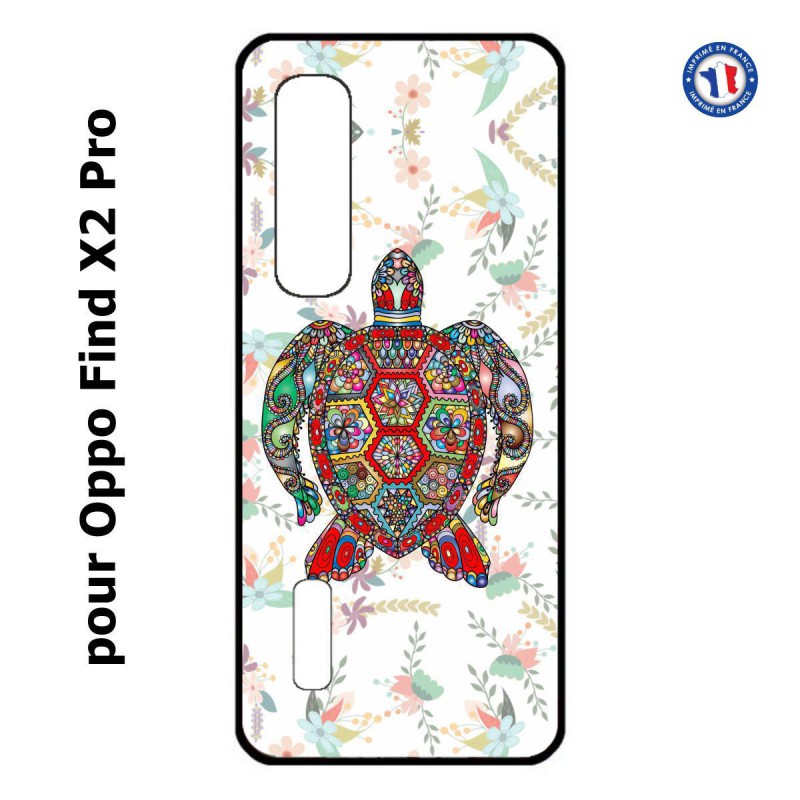 Coque pour Oppo Find X2 PRO Tortue art floral