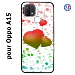 Coque pour Oppo A15 fond coeur amour love