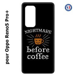 Coque pour Oppo Reno5 Pro+ Nightmare before Coffee - coque café