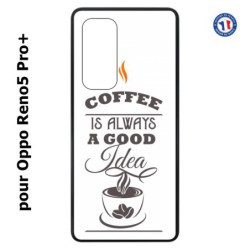Coque pour Oppo Reno5 Pro+ Coffee is always a good idea - fond blanc