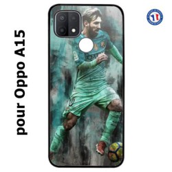 Coque pour Oppo A15 Lionel Messi FC Barcelone Foot vert-rouge-jaune