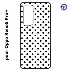 Coque pour Oppo Reno5 Pro+ motif géométrique pattern noir et blanc - ronds noirs