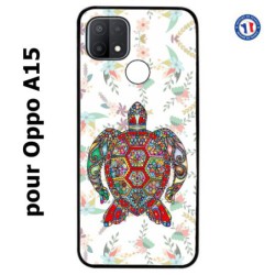 Coque pour Oppo A15 Tortue art floral