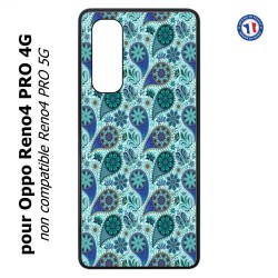 Coque pour Oppo Reno4 PRO 4G Background cachemire motif bleu géométrique