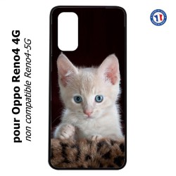 Coque pour Oppo Reno4 4G Bébé chat tout mignon - chaton yeux bleus