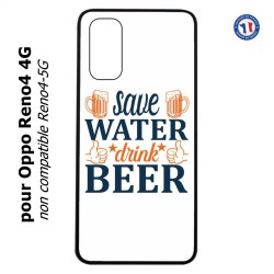 Coque pour Oppo Reno4 4G Save Water Drink Beer Humour Bière