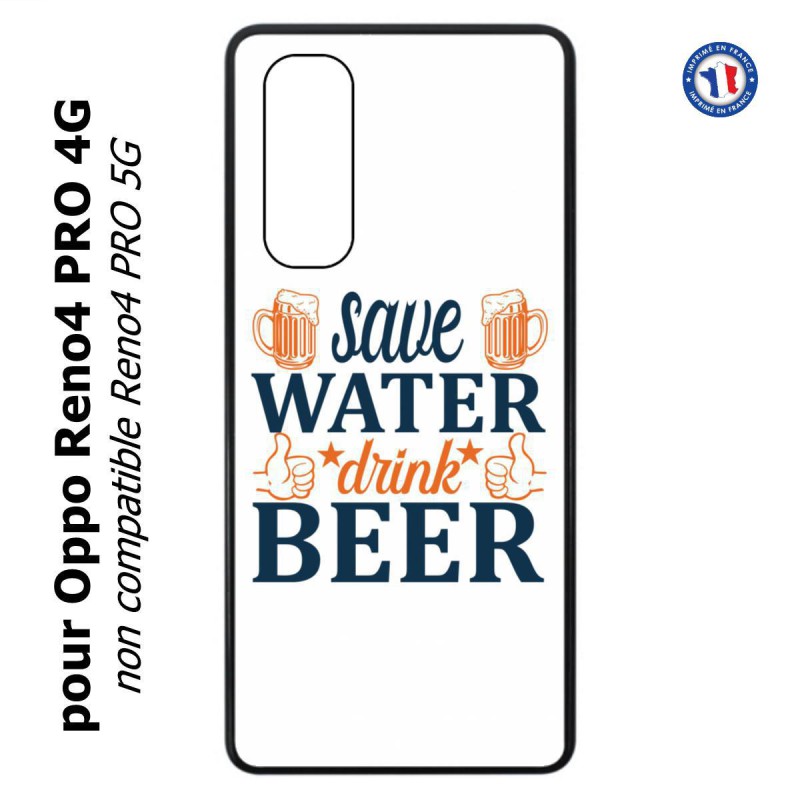 Coque pour Oppo Reno4 PRO 4G Save Water Drink Beer Humour Bière