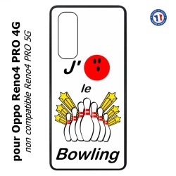 Coque pour Oppo Reno4 PRO 4G J'aime le Bowling