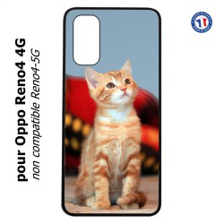 Coque pour Oppo Reno4 4G Adorable chat - chat robe cannelle