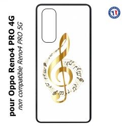 Coque pour Oppo Reno4 PRO 4G clé de sol - solfège musique - musicien