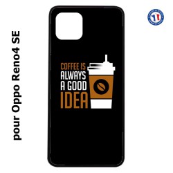 Coque pour Oppo Reno4 SE Coffee is always a good idea - fond noir