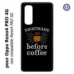Coque pour Oppo Reno4 PRO 4G Nightmare before Coffee - coque café