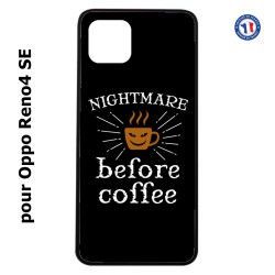 Coque pour Oppo Reno4 SE Nightmare before Coffee - coque café