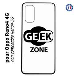 Coque pour Oppo Reno4 4G Logo Geek Zone noir & blanc