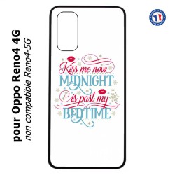 Coque pour Oppo Reno4 4G Kiss me now Midnight is past my Bedtime amour embrasse-moi