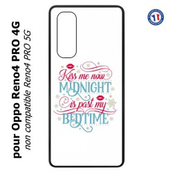 Coque pour Oppo Reno4 PRO 4G Kiss me now Midnight is past my Bedtime amour embrasse-moi