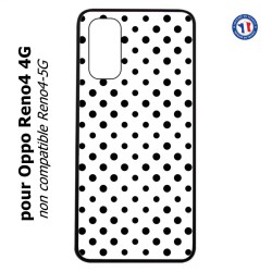 Coque pour Oppo Reno4 4G motif géométrique pattern noir et blanc - ronds noirs