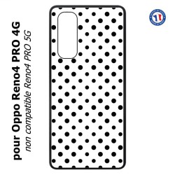 Coque pour Oppo Reno4 PRO 4G motif géométrique pattern noir et blanc - ronds noirs