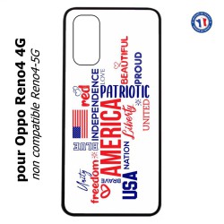 Coque pour Oppo Reno4 4G USA lovers - drapeau USA - patriot